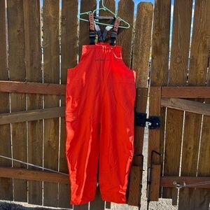 Grundens Neptune Bib Trousers Orange Size Large
